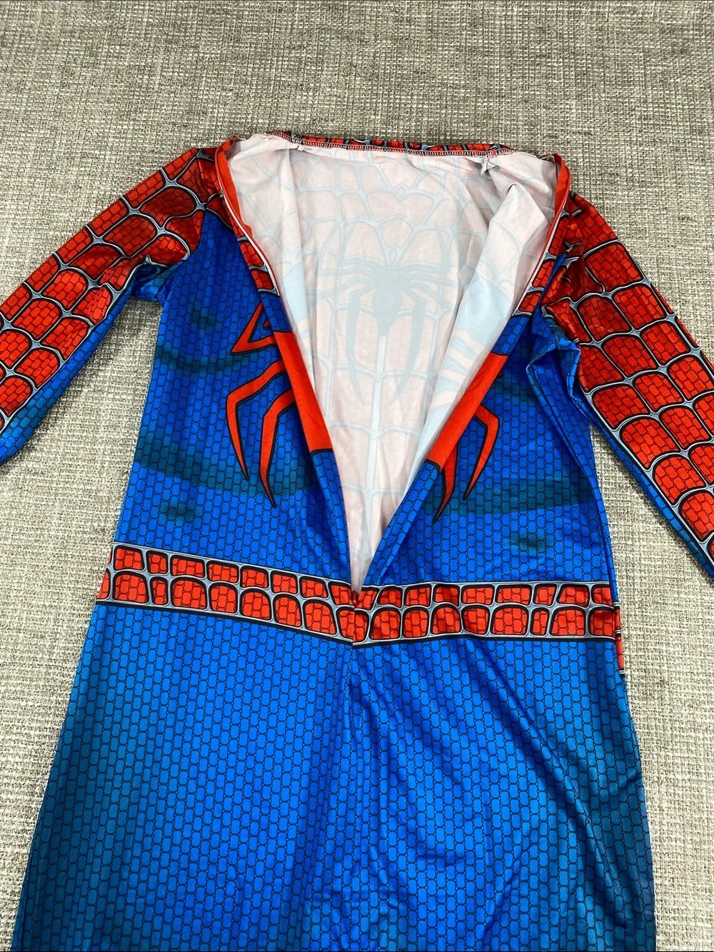 Mens Spider-Inspired Red & Blue Face Mask Costume Set Spider-Man large new